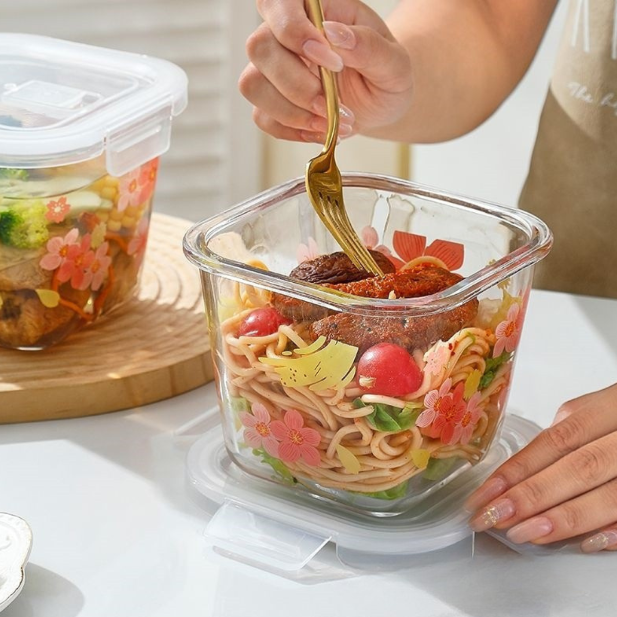 Kit de 10 Frascos Herméticos de Vidrio Templado con Tapa Sellada y Trabas + REGALO: Kit de Utensilios de Cocina